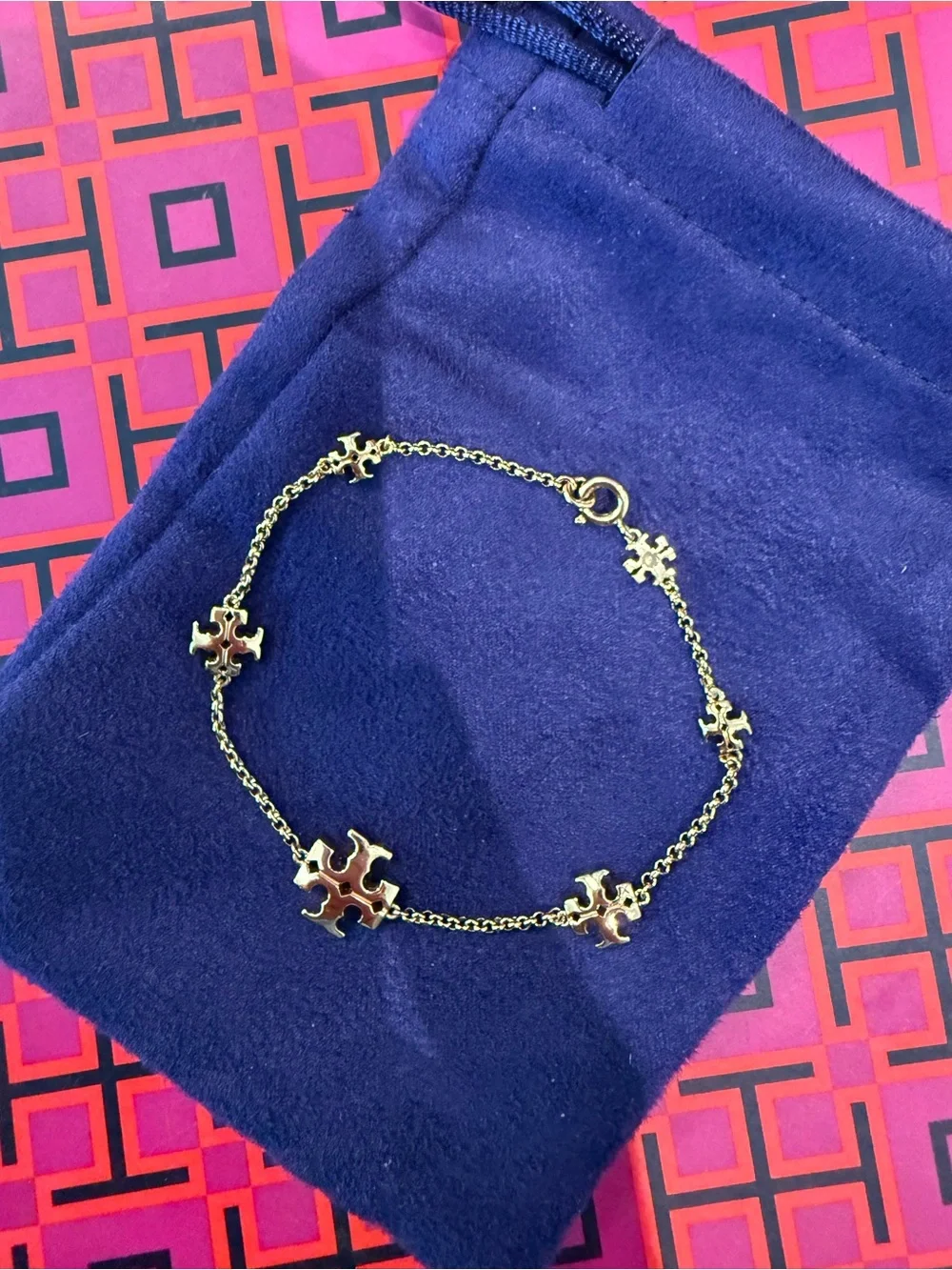 TORY BURCH *NWOT* Kira Delicate Chain Station Bracelet in 18k Plated Gold